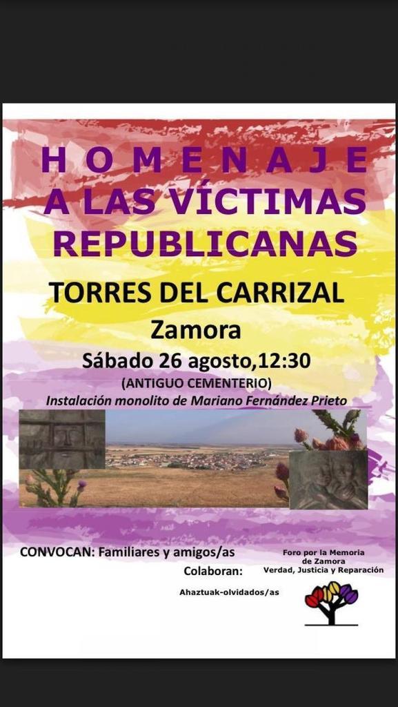 Homenaje a las víctimas republicanas en Torres del Carrizal