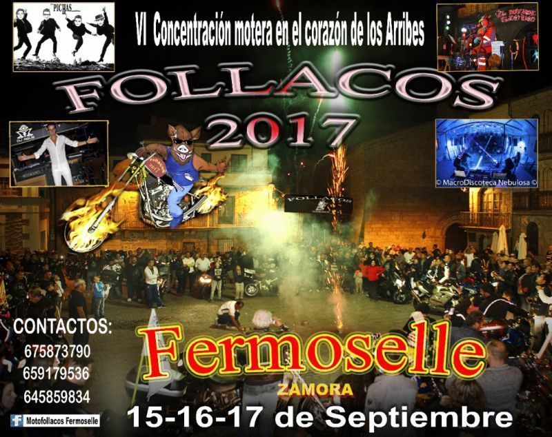 La concentración motera "Follacos 2017" del fin de semana del 15 al 17 en Fermoselle más importante que nunca