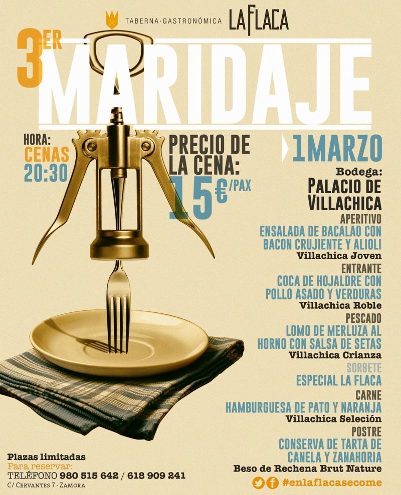 Este miércoles el tercer Maridaje de la Flaca será con los caldos de Palacio de Villachica