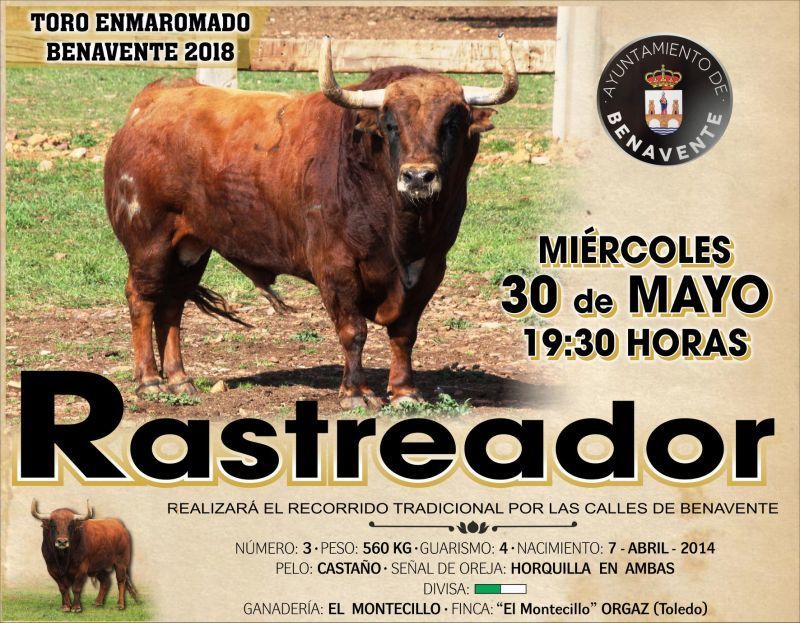 Un morlaco de 560 kg con nombre Rastreador será el Toro