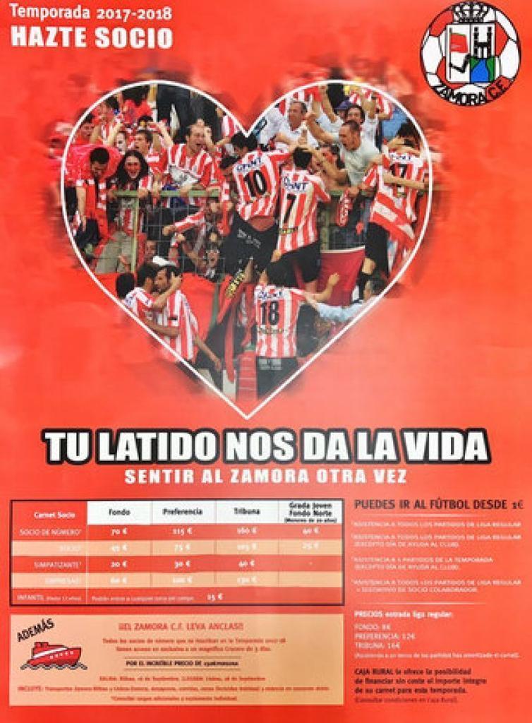 Presentada la campaña de socios del Zamora CF 2017/18 con el eslogan "Sentir al Zamora otra vez"