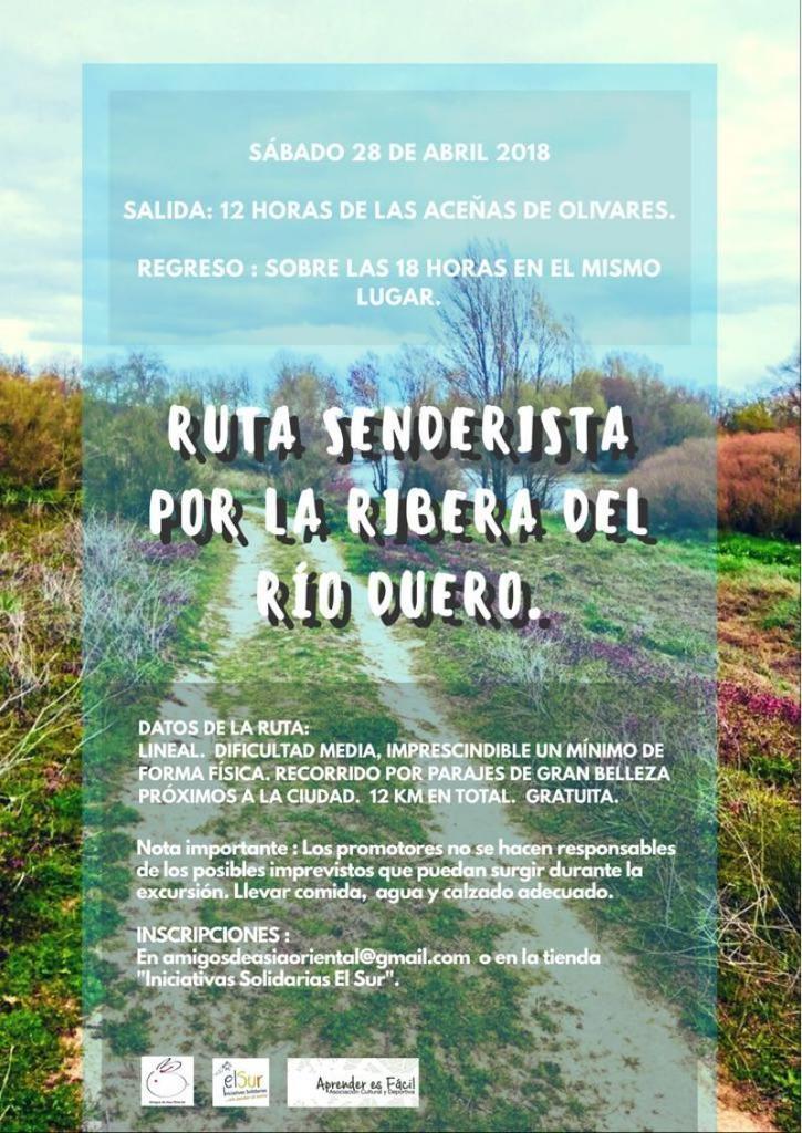 Asociaciones culturales de Zamora organizarán una ruta senderista por la ribera del río Duero