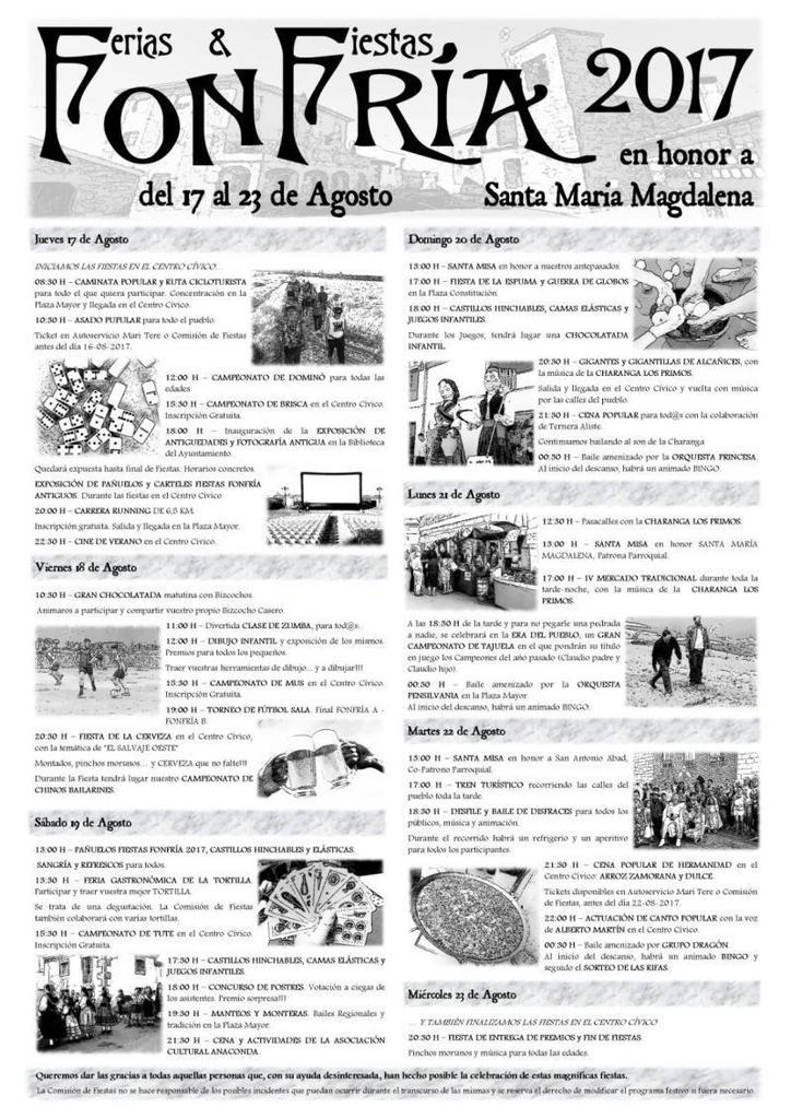Ferias y fiestas de Fonfría 2017