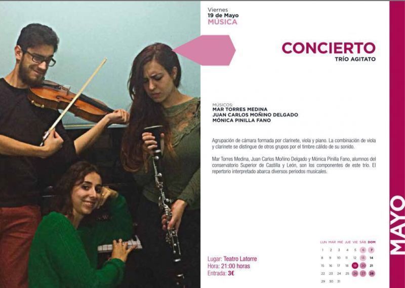 El Teatro Latorre de Toro acoge hoy un concierto del Trío Agitato