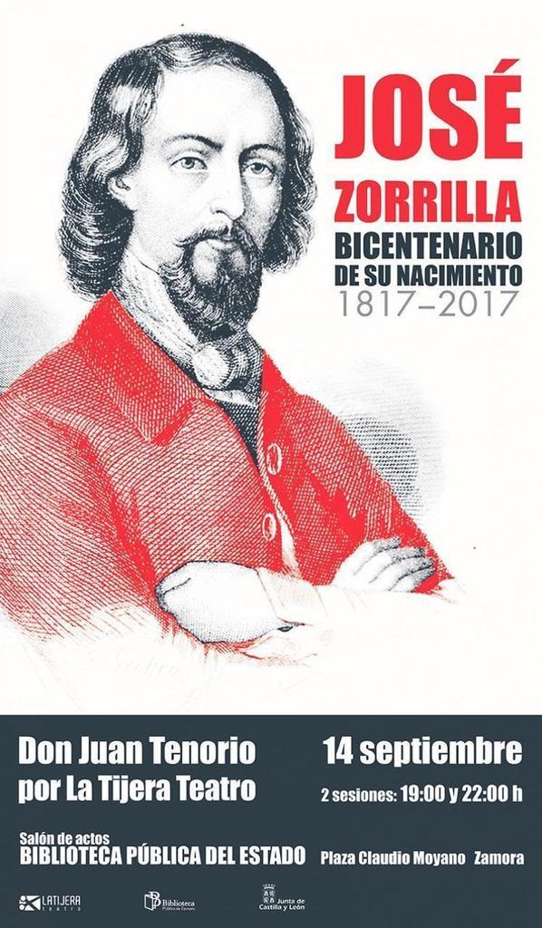 Se cumplen 200 años del nacimiento de José Zorrilla, la Tijera representa el día 14 en la Biblioteca "Don Juan Tenorio" en homenaje al dramaturgo