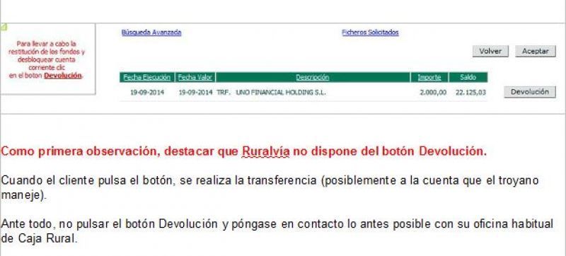 caja rural banca electronica caja rural alerta de un virus troyano que afecta a su caja rural banca electronica caja rural alerta de un virus troyano que afecta a su