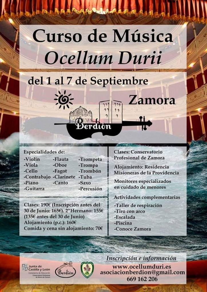 La Asociación Cultural Berdión organiza el I Curso de Música Ocellum Durii