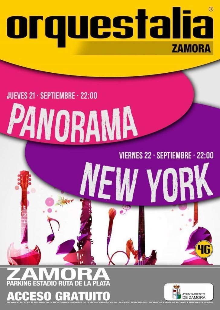 Orquestalia llega a Zamora el jueves 21 con la orquesta PANORAMA y el 22 la orquesta NEW YORK amenizará la noche en el Ruta de la Plata