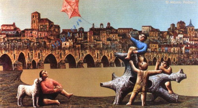 Niños jugando (mural de Antonio Pedrero)