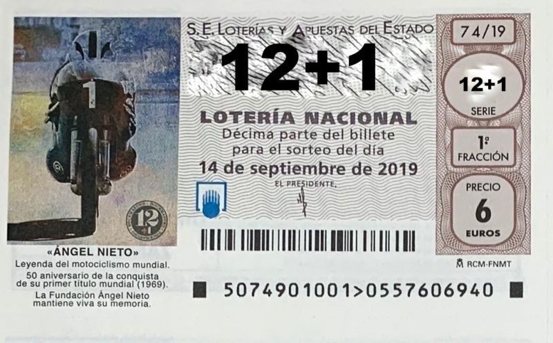 El 14 de septiembre lotería Nacional homenajeará a Ángel Nieto tras cumplirse 50 años de la conquista de su primer título mundial
