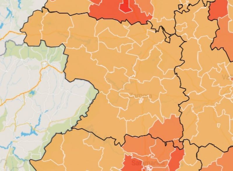 Mapa del coronavirus en Zamora | La Guareña, la zona más afectada por el COVID-19
