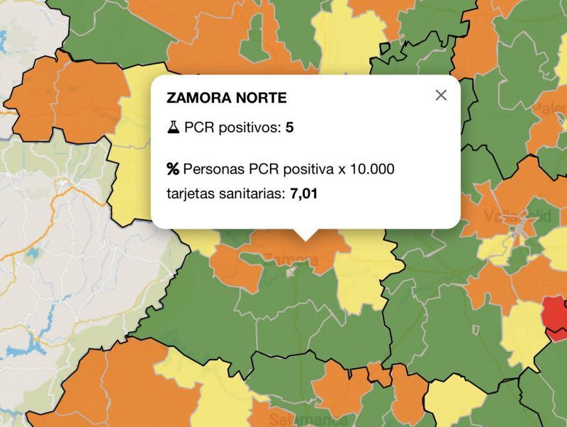 El mapa del coronavirus en Zamora I La ZBS de Zamora Norte notifica cinco casos para sumarse a la lista naranja de Sanidad