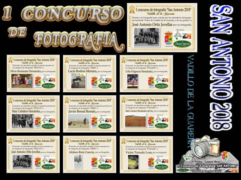 Premiados del 1º Concurso de Fotografía "SAN ANTONIO" de Vadillo de la Guareña