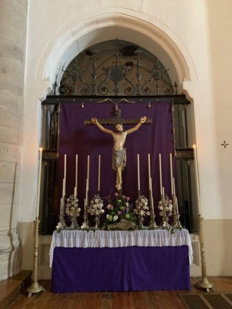 El Cristo del Espíritu Santo en la iglesia de San Andrés, donde se celebra el Triduo de forma extraordinaria