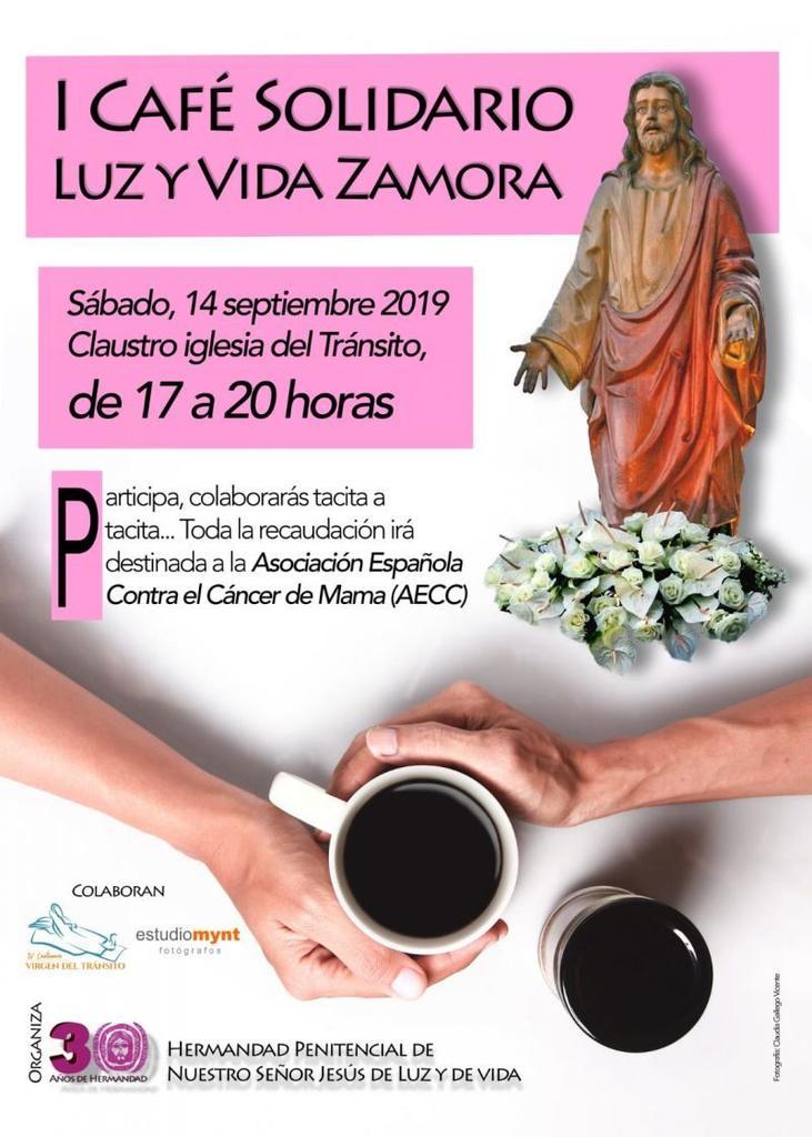 La Hermandad Penitencial de Nuestro Señor Jesús de Luz y Vida organiza este próximo sábado 14 de septiembre el I Café Solidario Luz y Vida