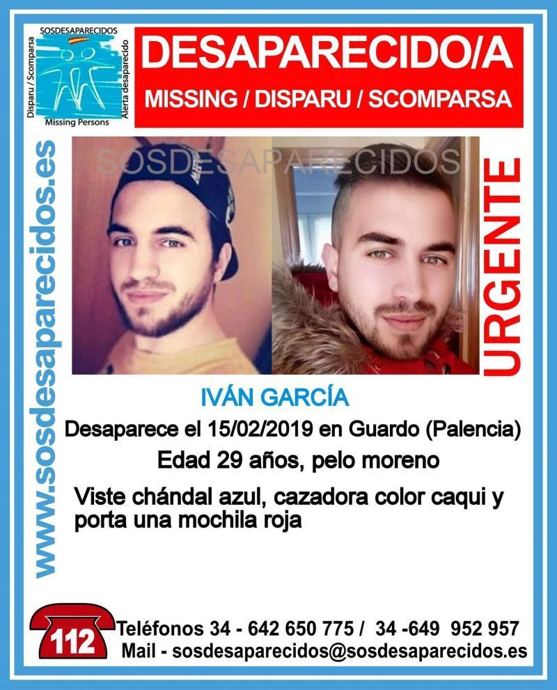 Iván García el joven desaparecido en Guardo aparece en Bilbao sano y salvo