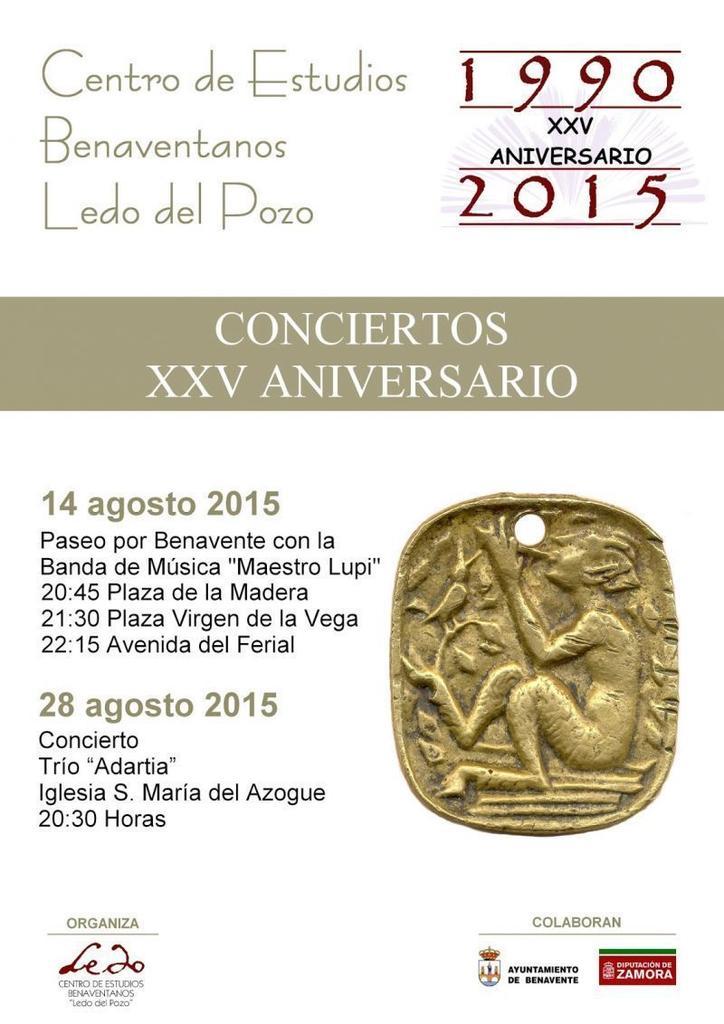 Dos conciertos para celebrar los XXV años del centro de estudios Benaventanos "Ledo del Pozo"
