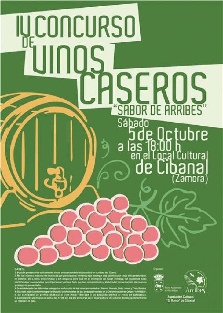Cartel del concurso de vinos caseros.