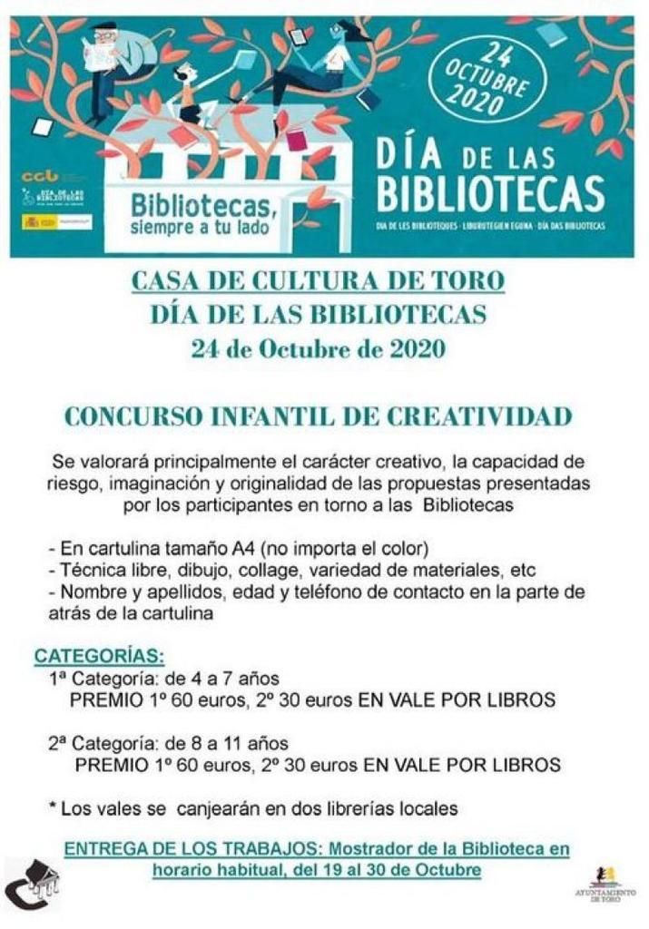 Toro convoca un concurso infantil de creatividad para celebrar el Día Internacional de las Bibliotecas