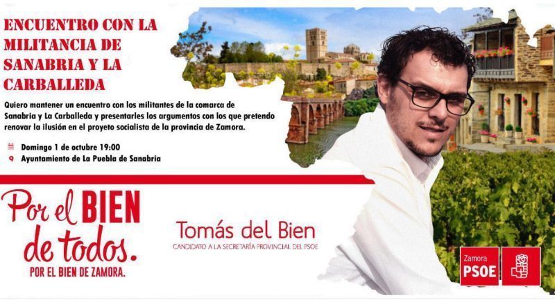 Tomás del Bien anuncia en su programa a la Secretaría Provincial del PSOE de Zamora la creación de una Oficina Parlamentaria