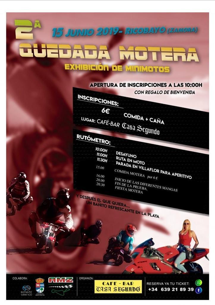 Este sábado 'II Quedada motera' en Ricobayo con ruta, comida, minimotos y baño si el tiempo lo permite
