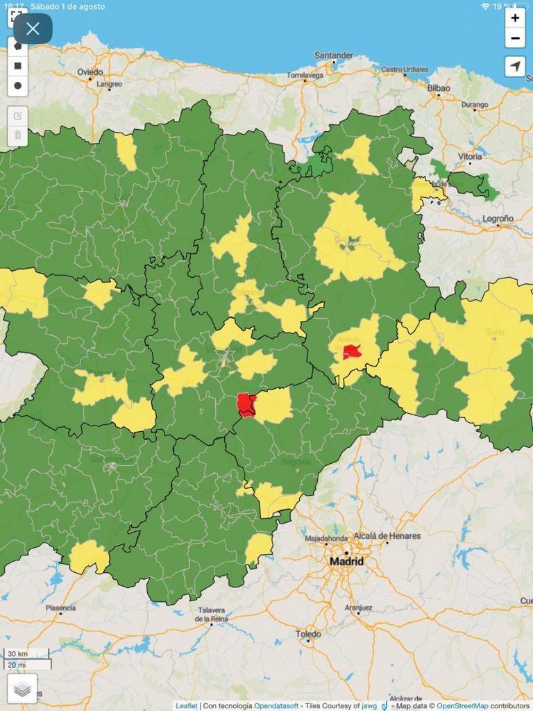 Los positivos en las ZBS de la provincia de Zamora y en Castilla y León, el mapa de los contagios y zonas rojas