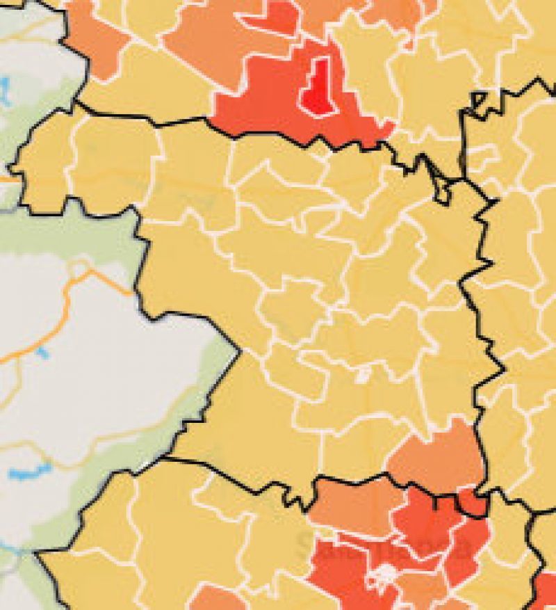 Las ZBS de La Guareña y Puerta Nueva, únicas en rojo por alta incidencia por coronavirus