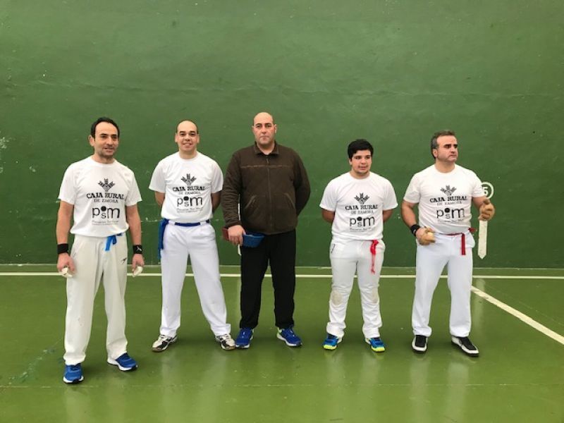 Uno de los partidos disputados este fin de semana en el frontón San Atilano | Foto CP San Atilano