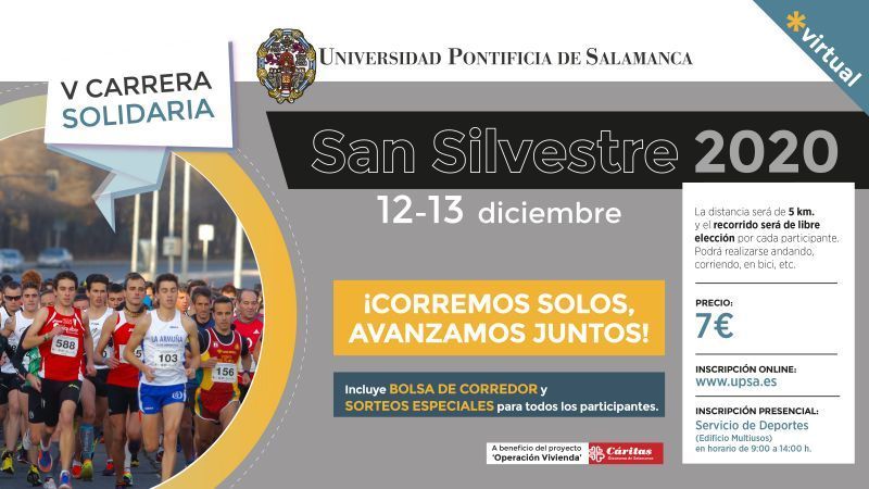 La V Carrera San Silvestre Solidaria de la UPSA será virtual y se celebrará los días 12 y 13 de diciembre