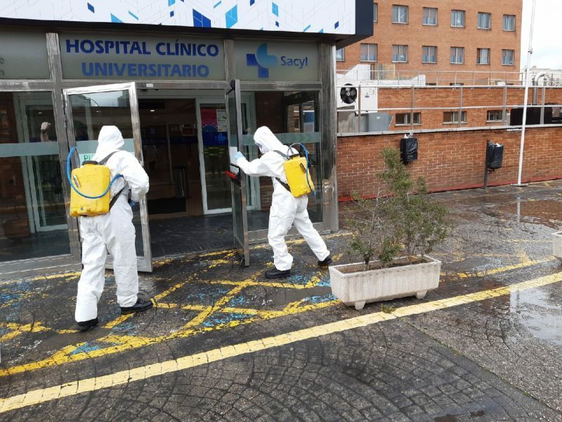 La UME se despliega en Valladolid para colaborar con las labores de desinfección