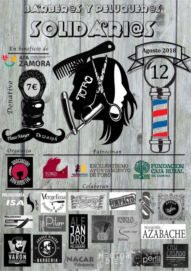 El domingo 12 de agosto en Toro se celebra una edición de Barberos y Peluqueros Solidarios "ponte guap@ y colabora"