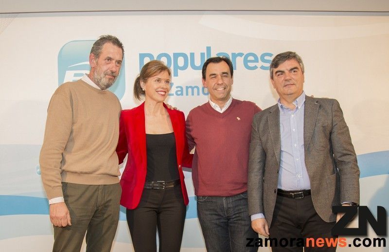 Los tres candidatos a las alcaldías de Zamora, Benavente y Toro, junto con el presidente del Partido Popular de Zamora Fernando Martinez Maillo