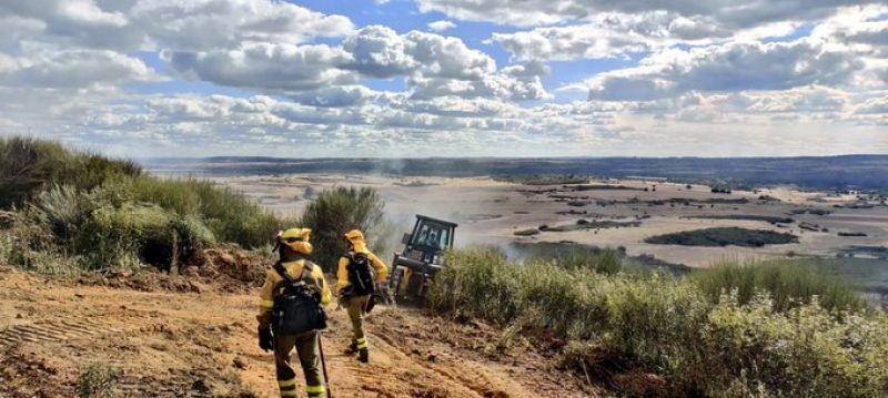 Controlado el incendio de Palazuelo de las Cuevas tras casi cinco horas