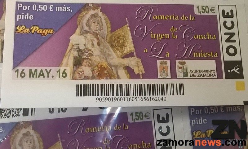 Cupón de la ONCE dedicado a la Romería a La Hiniesta que se emite el Lunes de Pentecostés