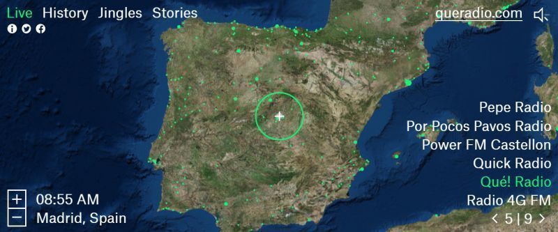 Miles de emisoras de radio on line en una espectacular aplicación basada en google Earth, Radio Garden