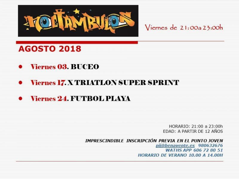La Concejalía de Juventud de Benavente presenta el Programa Noctámbulos