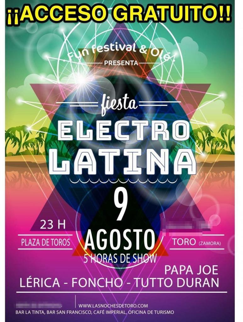 La fiesta Electro Latina del jueves 9 en Toro será gratuita