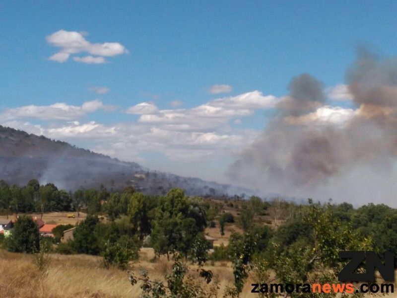 Declarado un incendio en Espadañedo, los servicios de extinción ya están en la zona, el fuego se sitúa a menos de 500 metros del pueblo