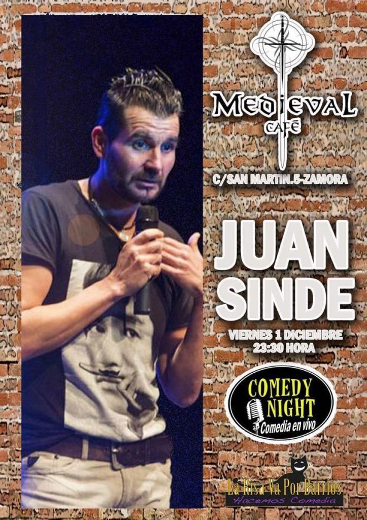 El Café Medieval te invita a ver gratis a Juan Sinde en su schow "La risa va por barrios"