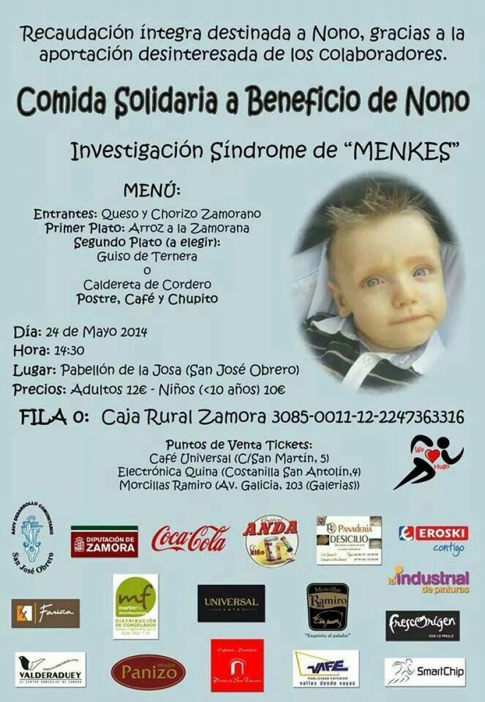 Cartel anunciador de la comida solidaria.