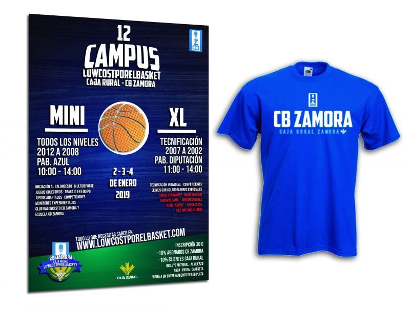 Nueva edición de los campus de baloncesto Lowcostporelbasket del CB Zamora 2, 3 y 4 de enero