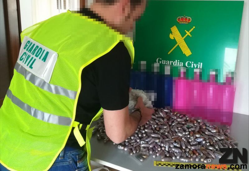 La Guardia Civil de Zamora detiene a una persona con 10 kg de hachís en bellotas como supuesto autor de un delito de tráfico de drogas