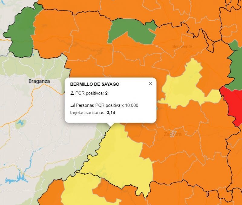 Zamora pierde una de sus cuatro zonas en verde