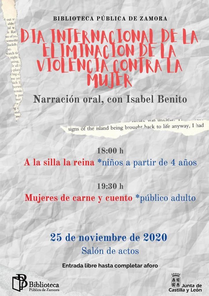 La Biblioteca celebra el Día de la Eliminación de la Violencia contra la Mujer con la narradora Isabel Benito