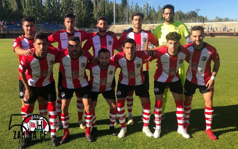 Victoria del Zamora C.F después de cuajar un gran partido ante el Júpiter Leonés (1-2)