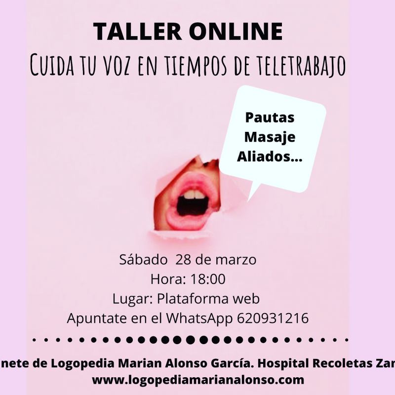 Taller de logopedia virtual para cuidar la voz