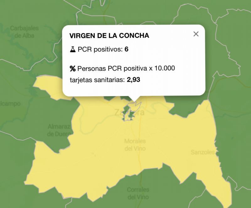 El mapa del coronavirus en Zamora I Las ZBS de Virgen de la Concha y Santa Elena se mantienen como las más afectadas en la última semana