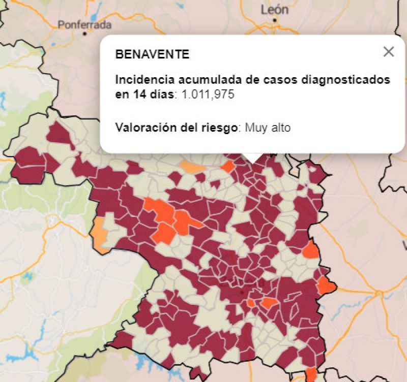 Fuentesaúco y Benavente superan ya una incidencia de 1.000 casos en 14 días, pero Fermoselle lidera la lista con 1.500