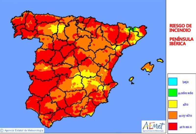 Riesgo muy alto y extremo de incendios en Zamora