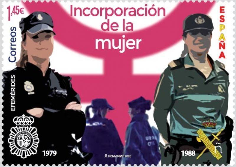 Correos emite 144.000 sellos de 1,45€ para conmemorar la fecha de entrada de la mujer en la Guardia Civil y en la Policía Nacional